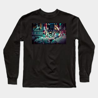 Tokyo Luminance - Aesthetic Nighttime Street Scene Long Sleeve T-Shirt